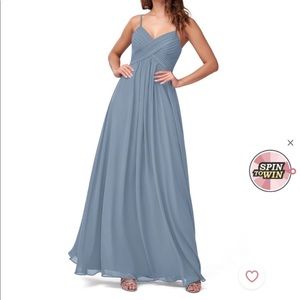 Azazie Shannon dress in Dusty Blue